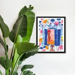 Blue Window Art Print By Roeqiya Fris Gifts $100-$250