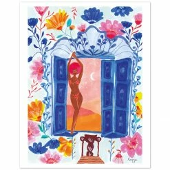 Blue Window Art Print By Roeqiya Fris Gifts $100-$250