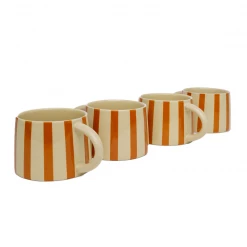 Jungalow® Tabletop + Kitchen Tierra Striped Mug Set In Amber