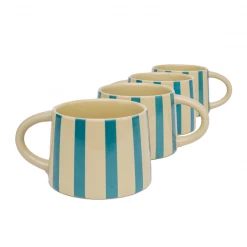 Jungalow® Tierra Striped Mug Set In Teal