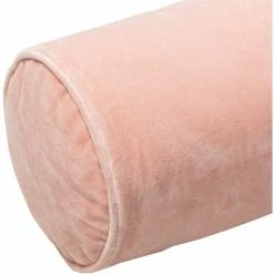 Surya All Pillows Cotton Velvet Bolster Pillow In Pink