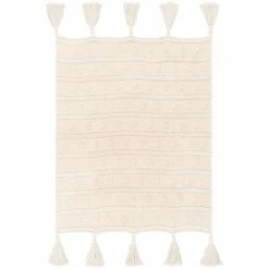 Surya Cream Shag Throw Blanket