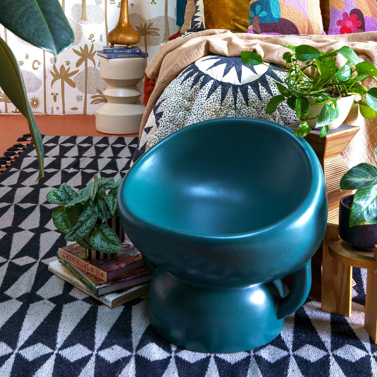 Jungalow® All Stools, Poufs + Side Tables Emerald Mali Mushroom Stool By Justina Blakeney™ 3 Jungalow® All Stools, Poufs + Side Tables Emerald Mali Mushroom Stool By Justina Blakeney™