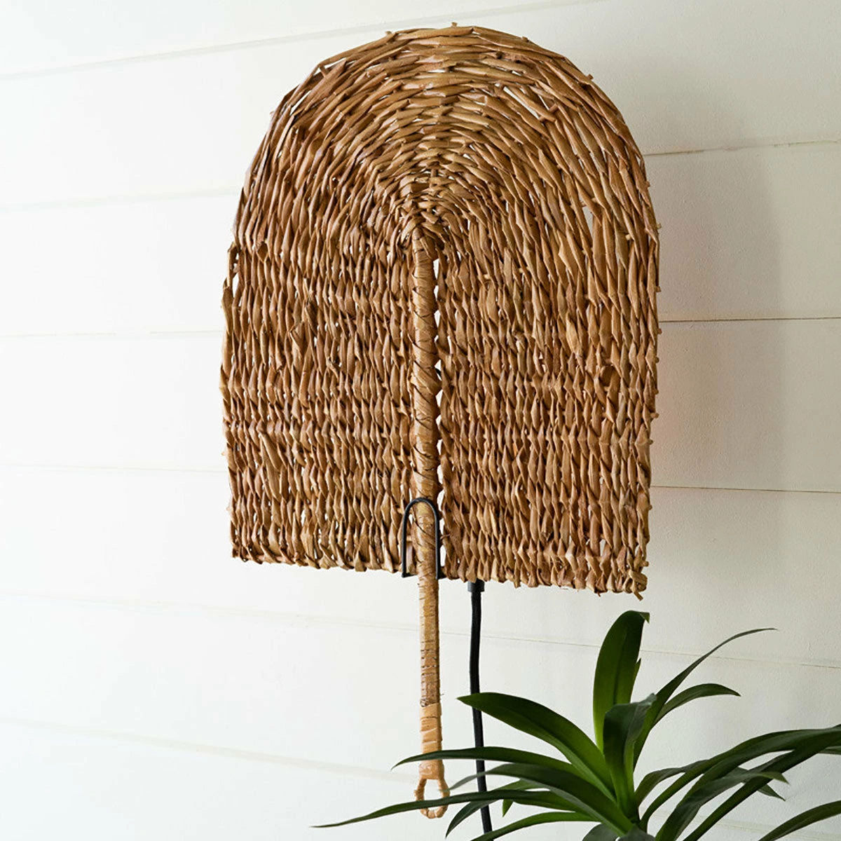 Kalalou Seagrass Fan Wall Sconce Lamp 3 Kalalou Seagrass Fan Wall Sconce Lamp