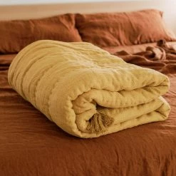 Jungalow® Sol Natural Dyed Quilt In Marigold By Like A Lion® All Décor