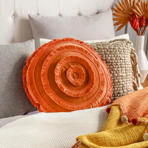 Surya Orange Shag Pillow All Pillows 4 Surya Orange Shag Pillow All Pillows