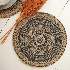 Kalalou Printed Seagrass Placemat Set Tabletop + Kitchen 7 Kalalou Printed Seagrass Placemat Set Tabletop + Kitchen