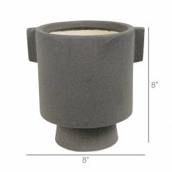 HomArt New Charcoal Ceramic Planter