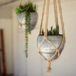 Kalalou Hanging Galvanized Planter Set Planters