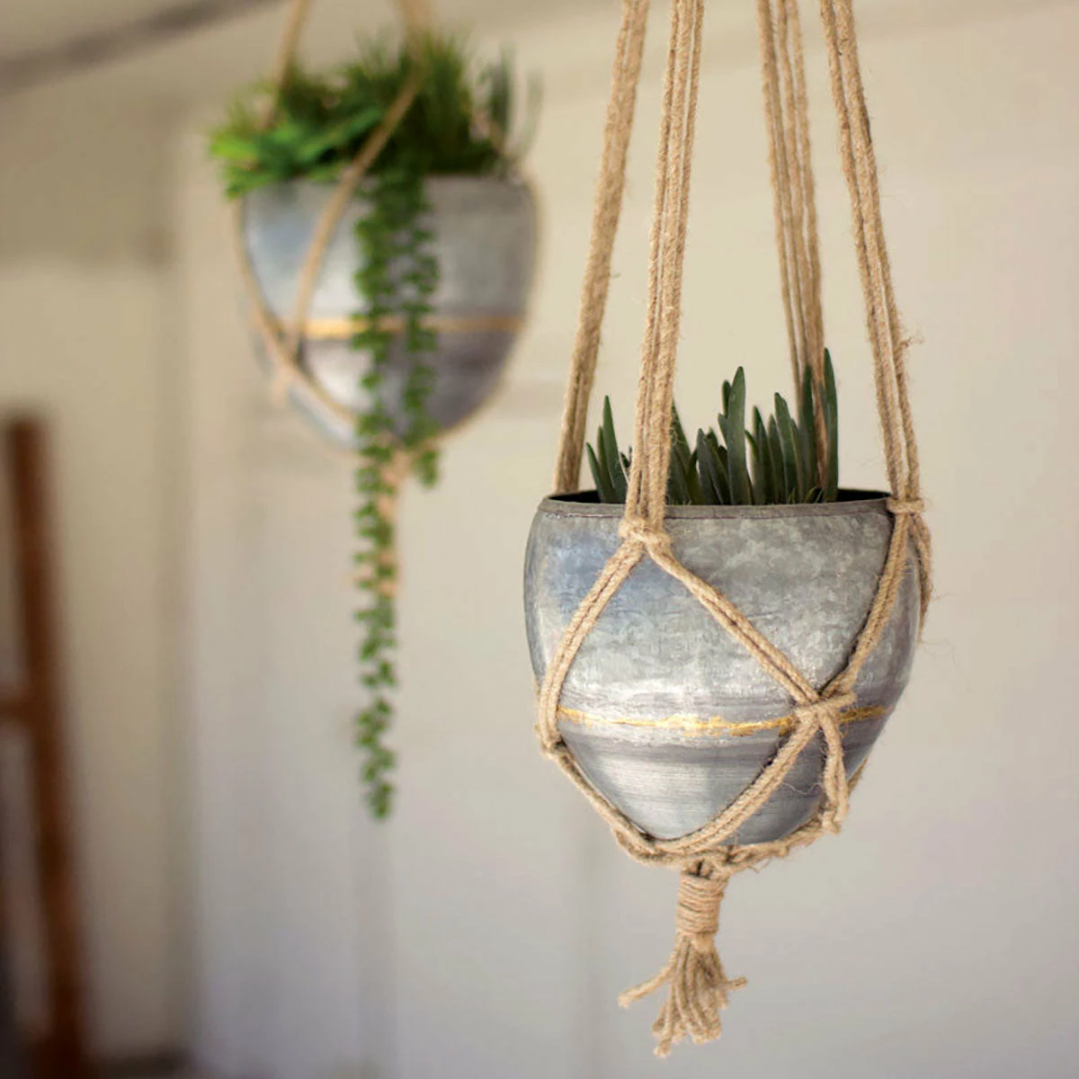 Kalalou Hanging Galvanized Planter Set Planters 3 Kalalou Hanging Galvanized Planter Set Planters