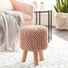 Surya Knit Pink Stool