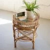 Kalalou Cane Table With Tray