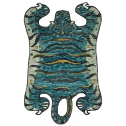 Loloi Rugs Feroz Teal Tiger Rug By Justina Blakeney® X Loloi