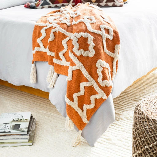 Surya Tangerine Throw Blanket 3 Surya Tangerine Throw Blanket